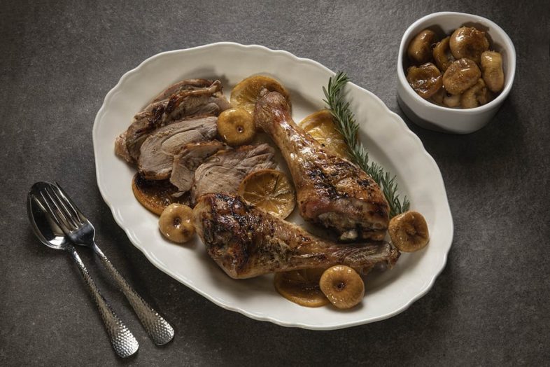 GreekHoneyOuzo Roasted Turkey Thighs with Figs and Black Pepper