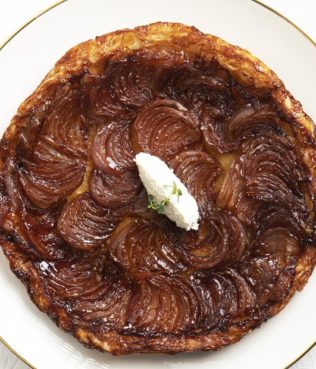 Red Onion-Petimezi Tart Tatin with Mastiha Whipped Feta