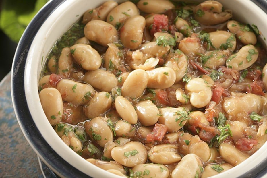 Giant Beans Baked with Grape Molasses and Herbs
