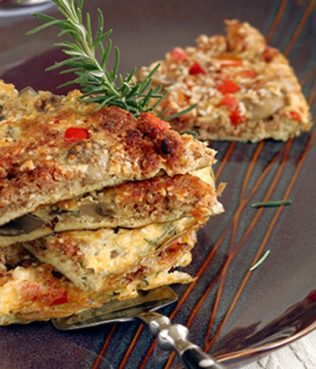 Greek Omelet with Sausages, Mushrooms and Metsovone Cheese