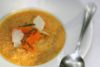 Pumpkin-Carrot Soup with Trahana and Graviera