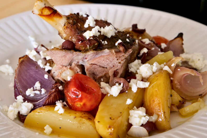 Greek sheet pan lamb