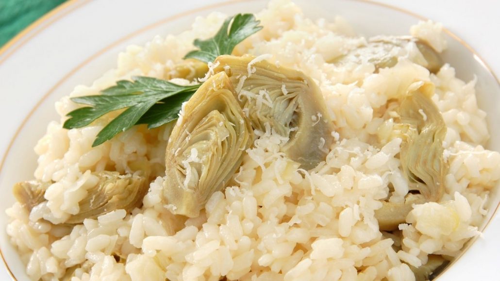 Spring artichoke risotto