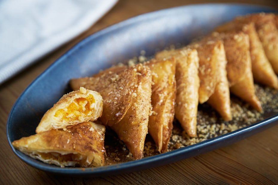 Greek Vegan Christmas Dinner Recipes. Sweet Pumpkin phyllo pastries.