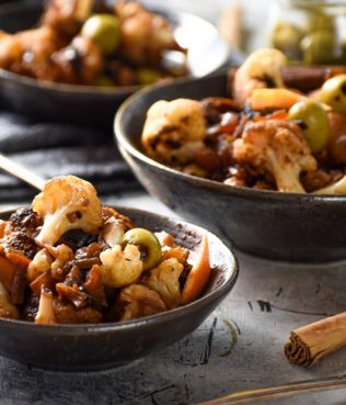 Cinnamon-scented Cauliflower Stew with Sun-Dried Tomatoes and Olives