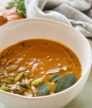 Pumpkin Soup Infused with Greek Sage Tea