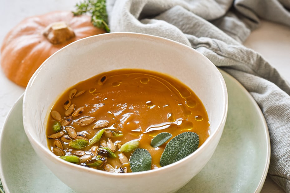 Pumpkin Soup with greek sage tea