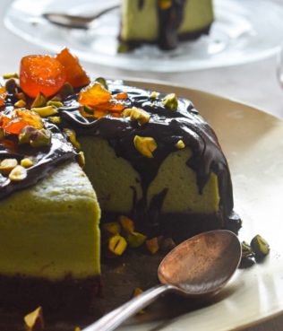 Pistachio Butter Chocolate Cheesecake