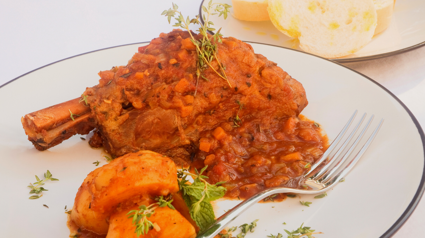 Lamb Shank Roasted With Quince