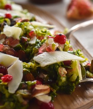 Shaved Brussel Sprouts Salad With Greek Flavors