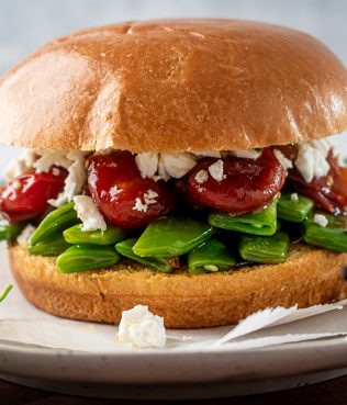 Greek Bean - Feta Sandwich with Tomato Jam