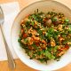 Greek lentil Salad with Arugula and Red Peppers