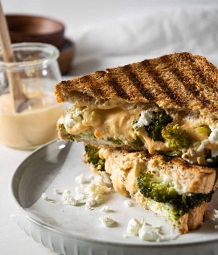 Broccoli – Feta Pan-Fried “Grilled” Cheese