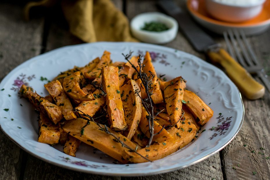 SWEET POTATO OVEN FRIED WITH HERBS