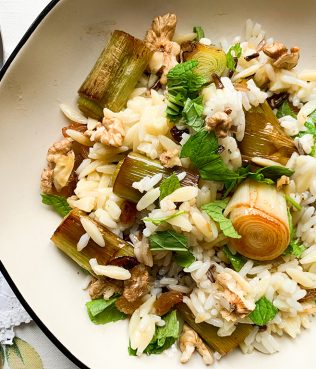 Wild Rice - Orzo Pilaf with Caramelized Leeks