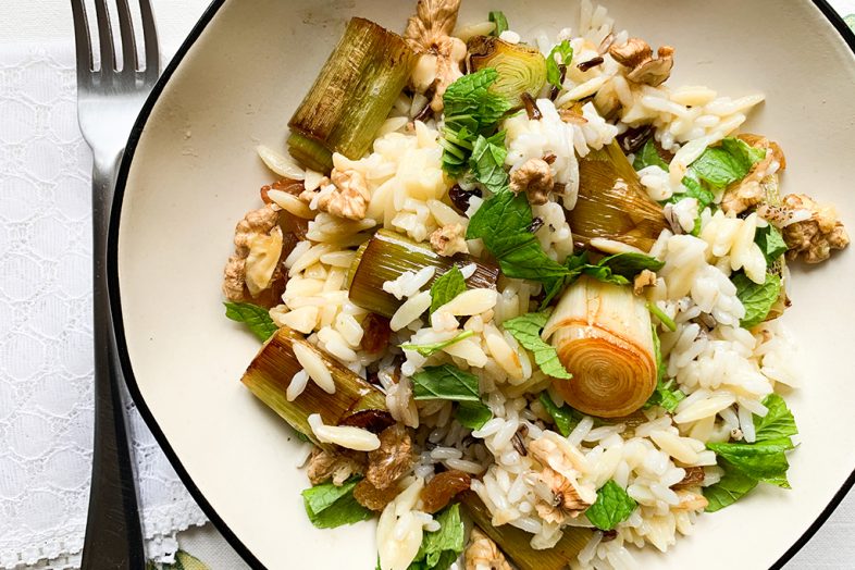 Wild Rice Orzo Pilaf with Leeks Diane Kochilas