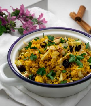 PRASORIZO WITH QUINOA (SAFFRON LEEK - QUINOA PILAF)