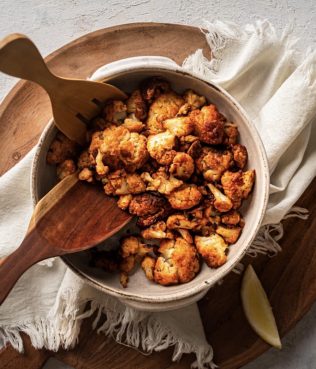 DRY-ROASTED CAULIFLOWER WITH CAYENNE AND LEMON