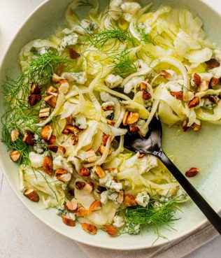 SALAD WITH FENNEL, HAZELNUTS,  AND MASTIC VINAIGRETTE