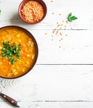 Red Lentil Soup with Tomato Paste, Herbs & Spices