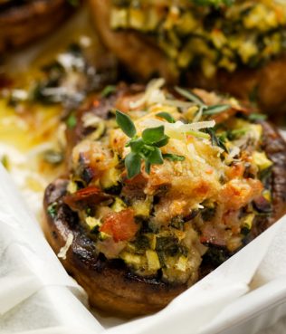 PORTOBELLO MUSHROOMS STUFFED WITH BRIAM