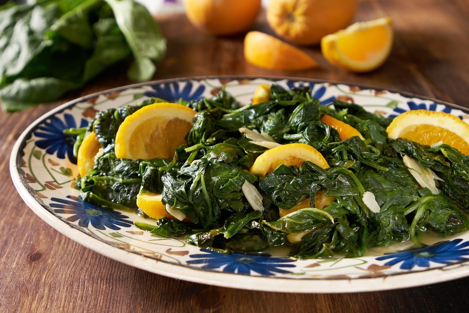 Sautéed Spinach with Orange and Garlic