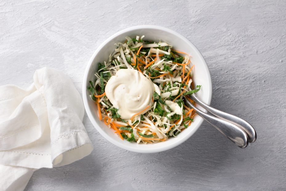 KALE SLAW WITH GREEK YOGURT “MAYO”