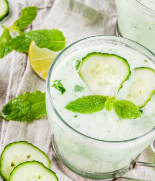 CHILLED CUCUMBER-YOGURT-AVOCADO SOUP