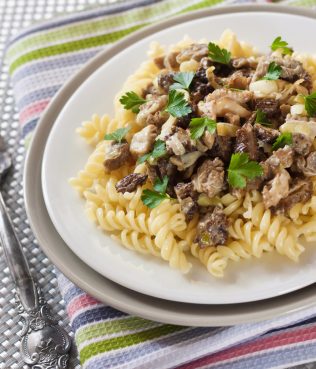 Fusilli with Morels