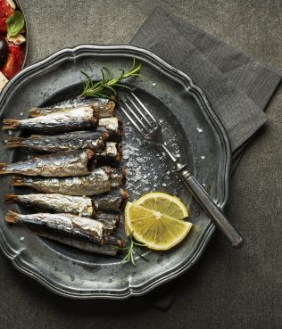 Greek Style Baked Sardines with Lemon and Herbs