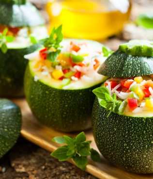 VEGETARIAN STUFFED ROUND ZUCCHINI