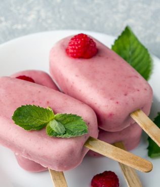 Raspberry Coconut Vegan Ice Pops