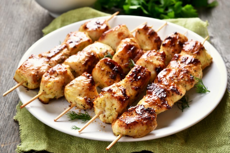 Skewered Chicken Marinated in Yogurt and Spices