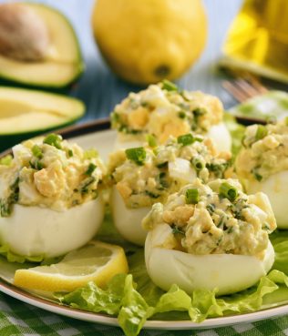 DEVILED EGGS WITH GREEK FETA - AVOCADO MASH