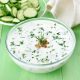 Yogurt cucumber soup with walnuts