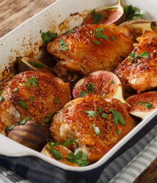 Chicken Thighs Roasted With Fresh Figs