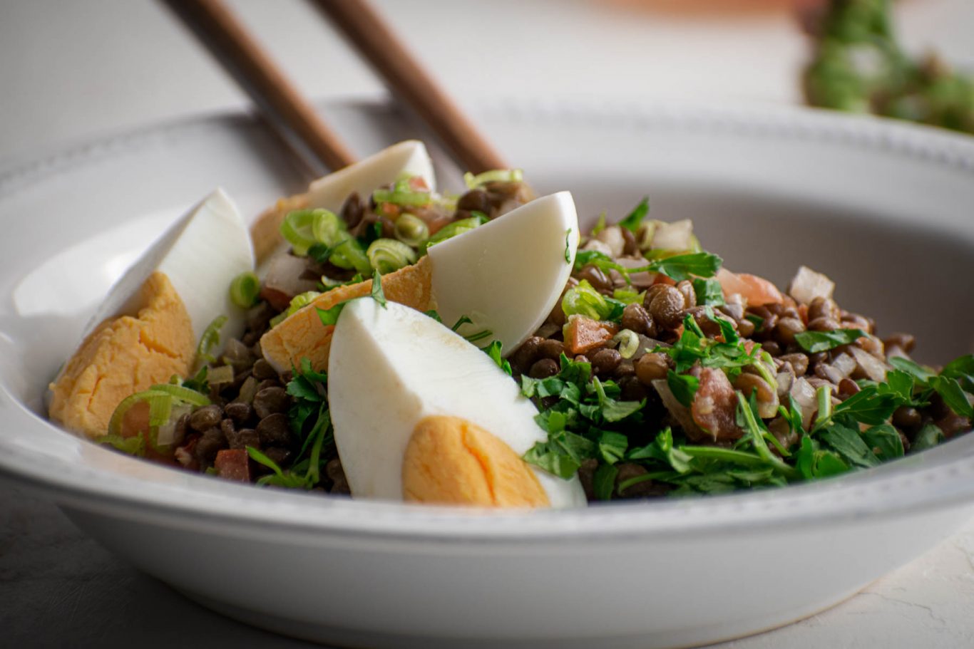 LENTIL SALAD WITH HERBS AND GRATED EGGS Diane Kochilas