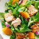 Mache salad with salmon and oranges