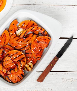 SIMPLE GRILLED BUTTERNUT SQUASH WITH GARLIC