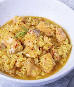 Salmon Saffron Risotto