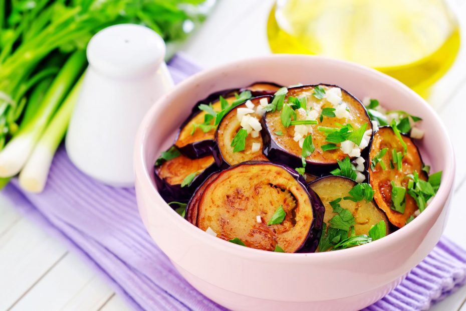 Panfried eggplant with feta cheese