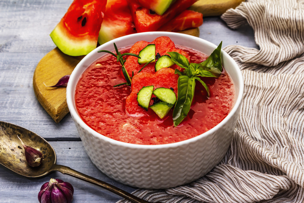 WATERMELON GAZPACHO Mediterranean diet recipe Mediterranean Diet
