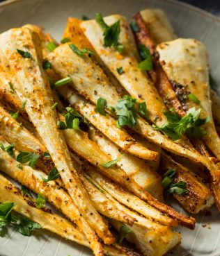 PARSNIPS ROASTED WITH EVOO AND HERBS