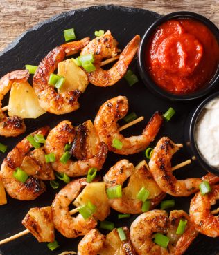 Shrimp Skewers with Mediterasian Flavors