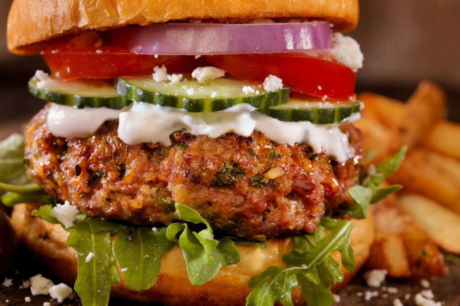 Greek Salad Lamb Burgers