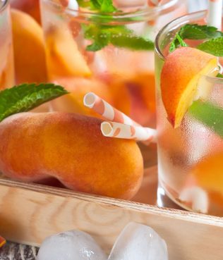 Peach Sangria with Greek Wine and Mastiha Liqueur