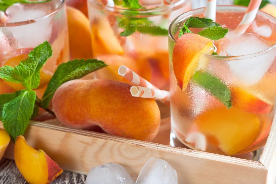 Peach Sangria with Greek Wine and Mastiha Liqueur