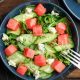 Greek Salad with Watermelon, Feta, Cucumbers and Arugula