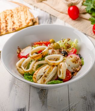 Salad With Squid And Vegetables