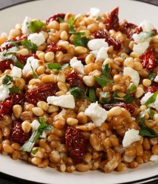 FARRO VEGETABLE SOUP WITH BEANS, CARROTS, TOMATOES & HERBS